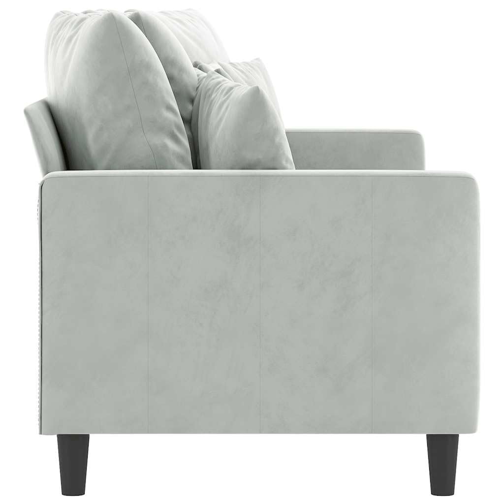 Light Gray Velvet 2-Seater Sofa M47639