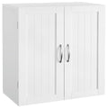 Wall Mounted White Bathroom Storage Cabinet with Doors Q62308