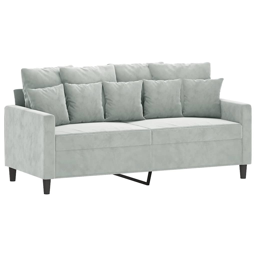 Light Gray Velvet 2-Seater Sofa M47639