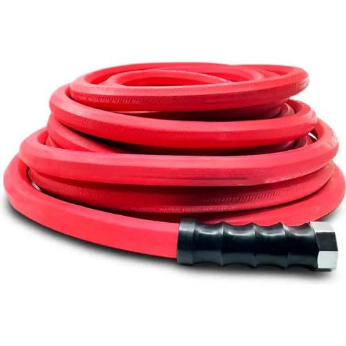 5/8 Inch x 100 Foot Heavy-Duty Rubber Water Hose with Brass GHT Fittings S2226