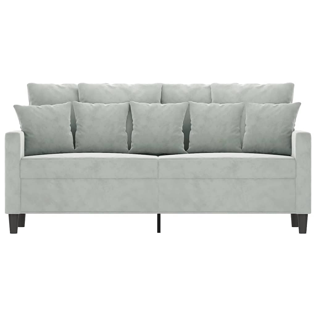 Light Gray Velvet 2-Seater Sofa M47639