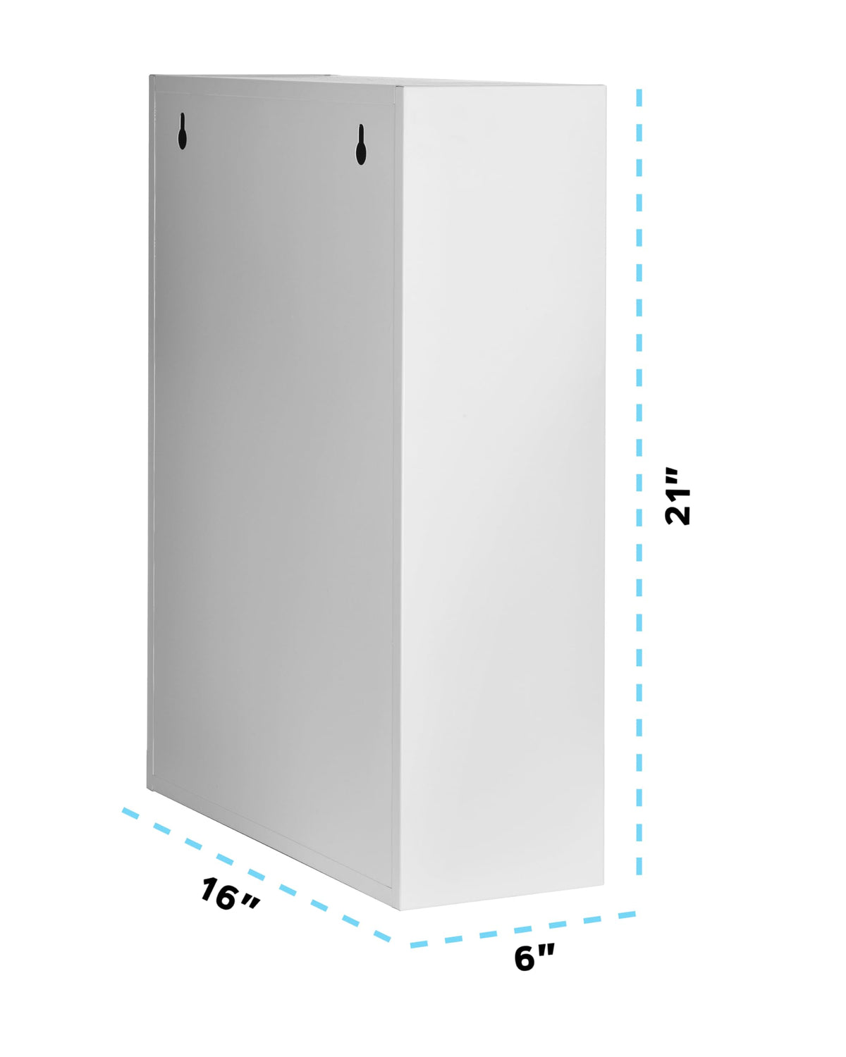 White Locking Metal Wall Mounted Medication Cabinet with Document Pocket F866