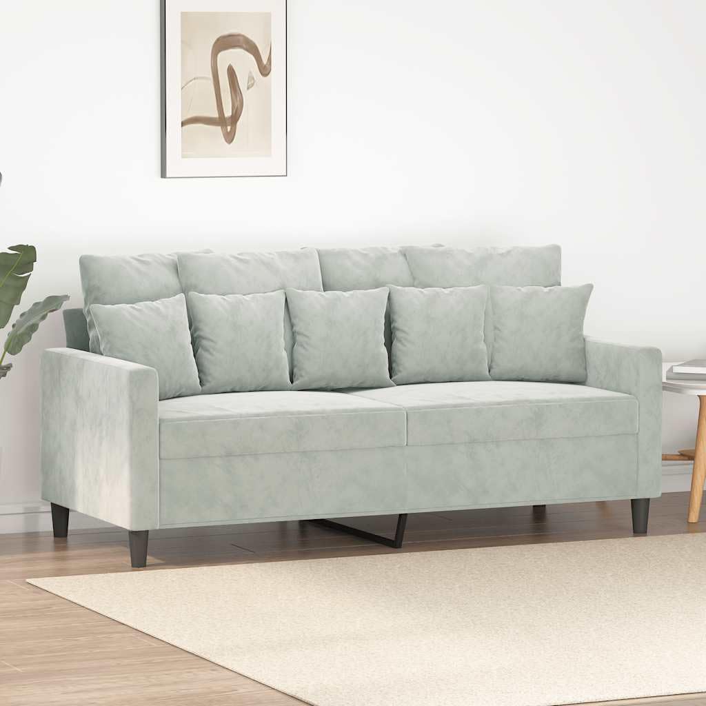 Light Gray Velvet 2-Seater Sofa M47639