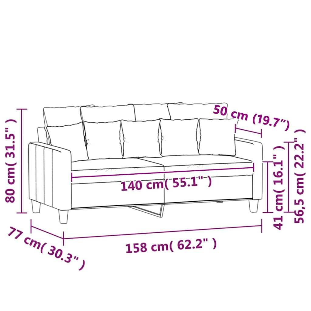 Light Gray Velvet 2-Seater Sofa M47639