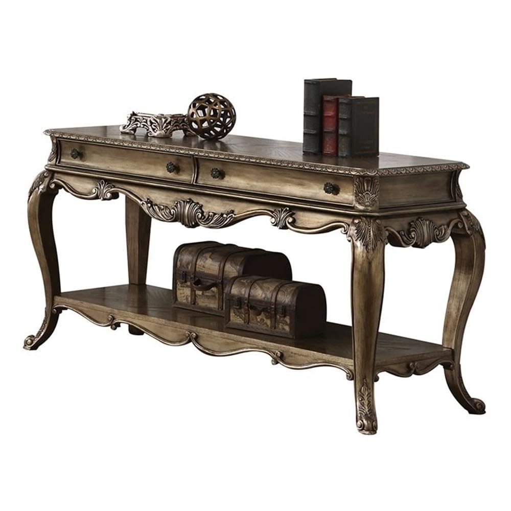 Contemporary 2 Drawer Console Table with Shelf Storage V595