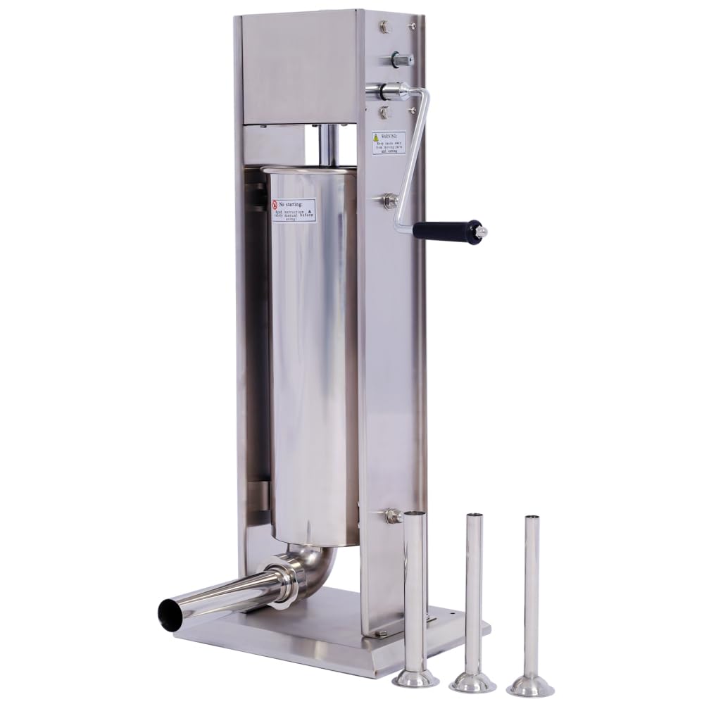Vertical Stainless Steel Manual Sausage Stuffing Machine with 4 Filling Tubes H767748
