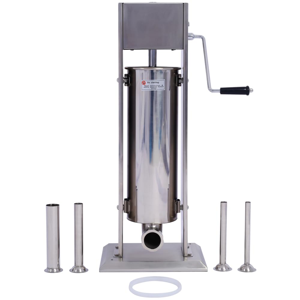 Vertical Stainless Steel Manual Sausage Stuffing Machine with 4 Filling Tubes H767748
