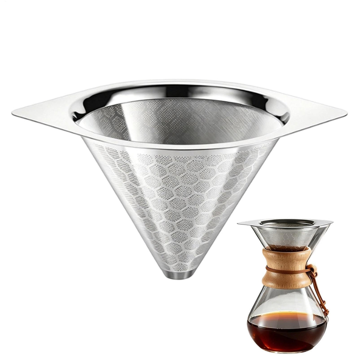Stainless Steel Fine Mesh Drip Coffee Filter Q1566