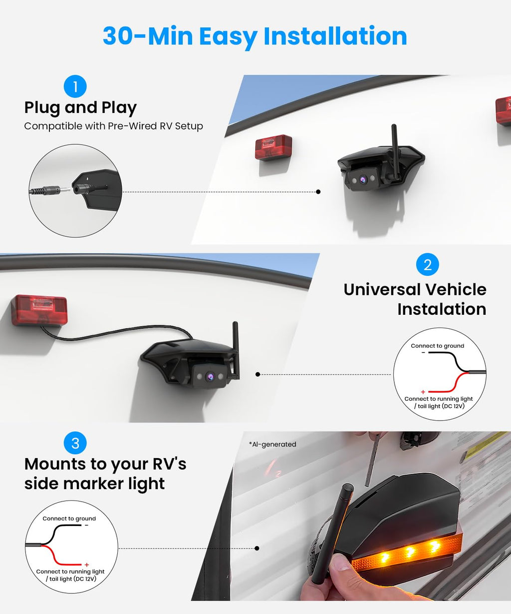 Wireless RV Backup Camera System with Rear & Side Cameras M269185