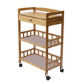 3-Tier Bamboo Rolling Kitchen Cart with Drawer N2329