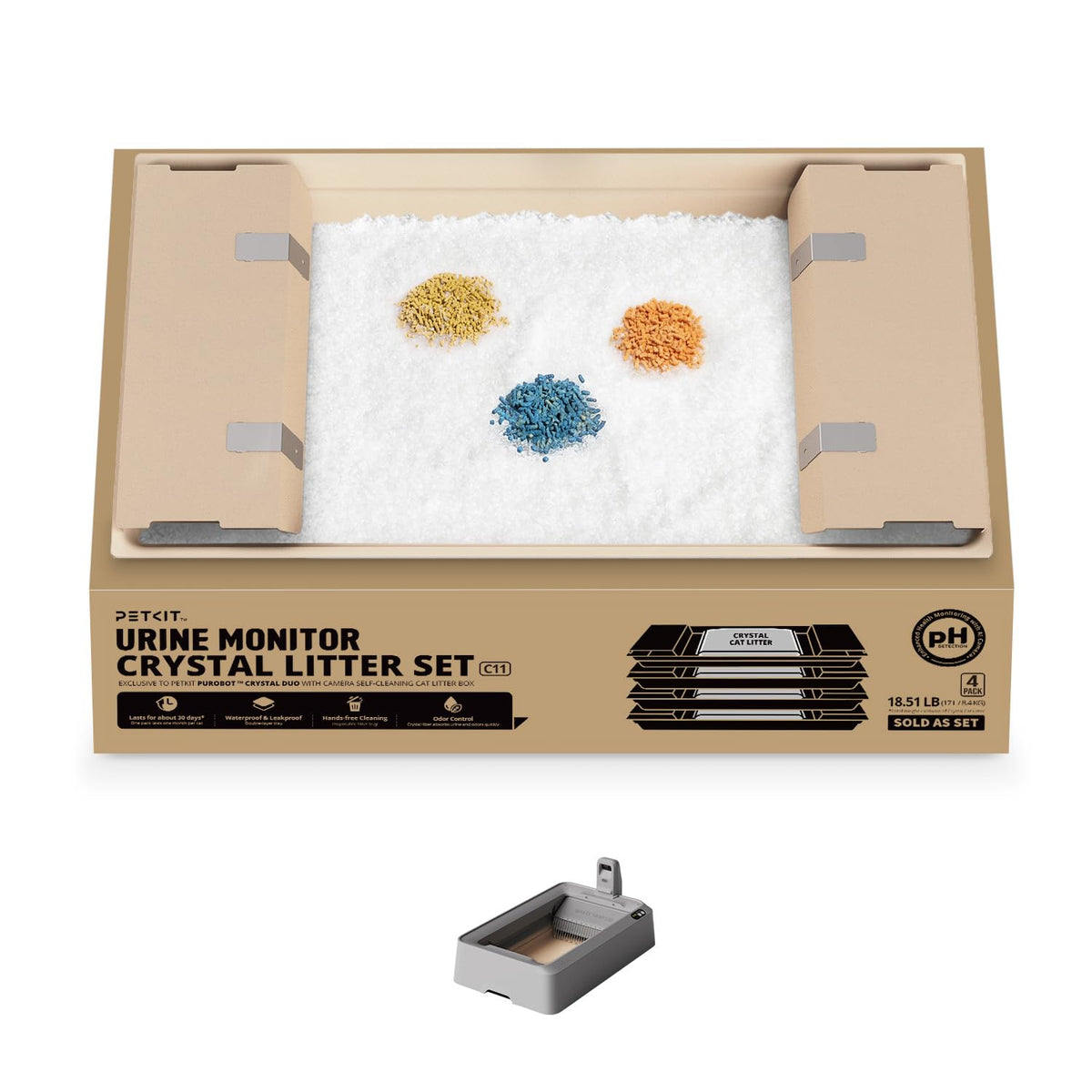 Cat Litter with Tray, 4.5 lb×4 Packs O530238