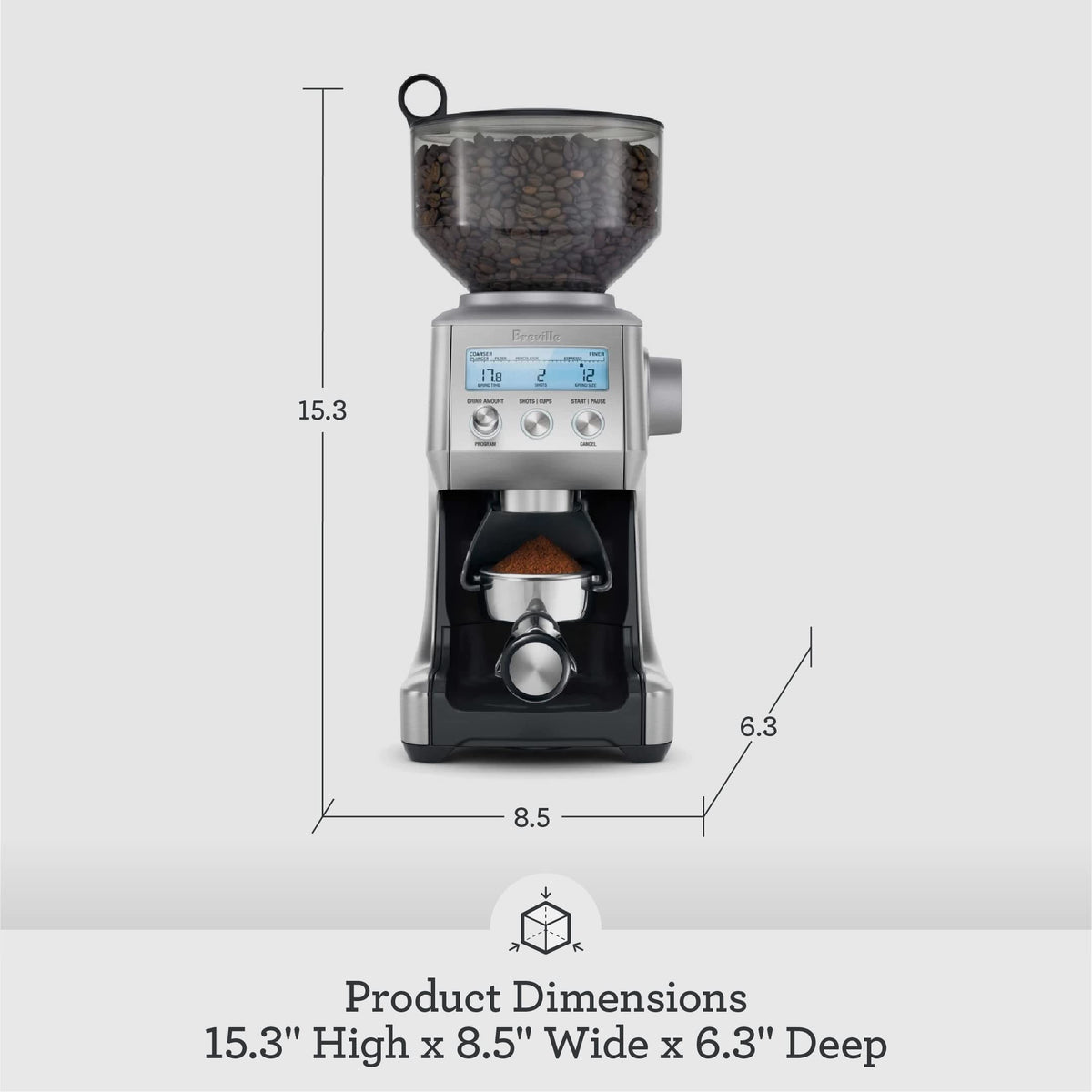 Brushed Stainless Steel Coffee Grinder A7034
