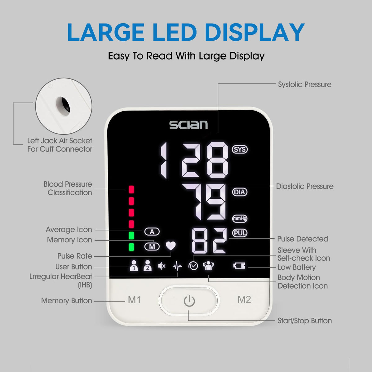 Automatic Blood Pressure Monitor Arm Cuff with LED Display V98306