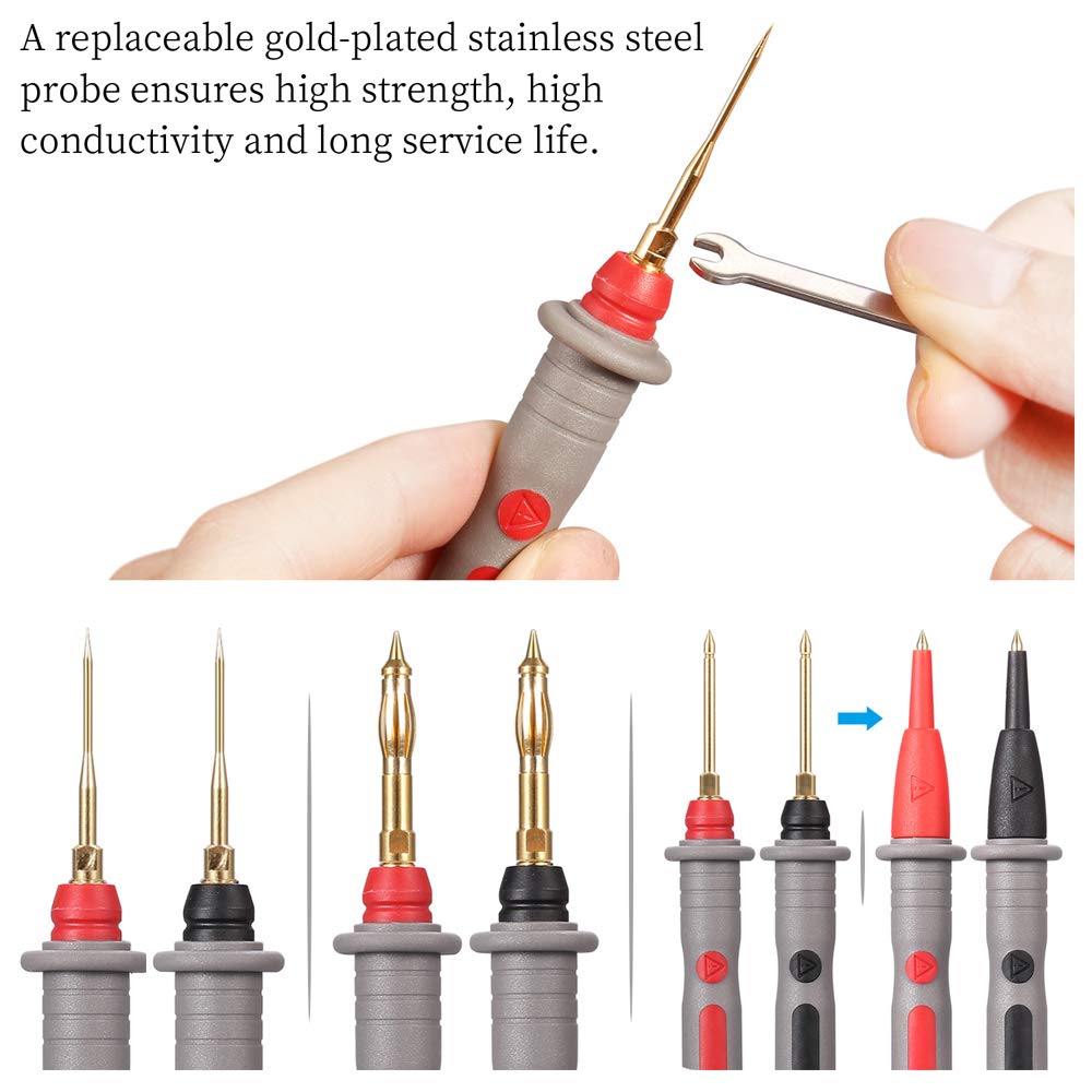 25-Piece Multimeter Leads Kit with Probes, Alligator Clips, Test Hooks and Back Probe Pins P93240