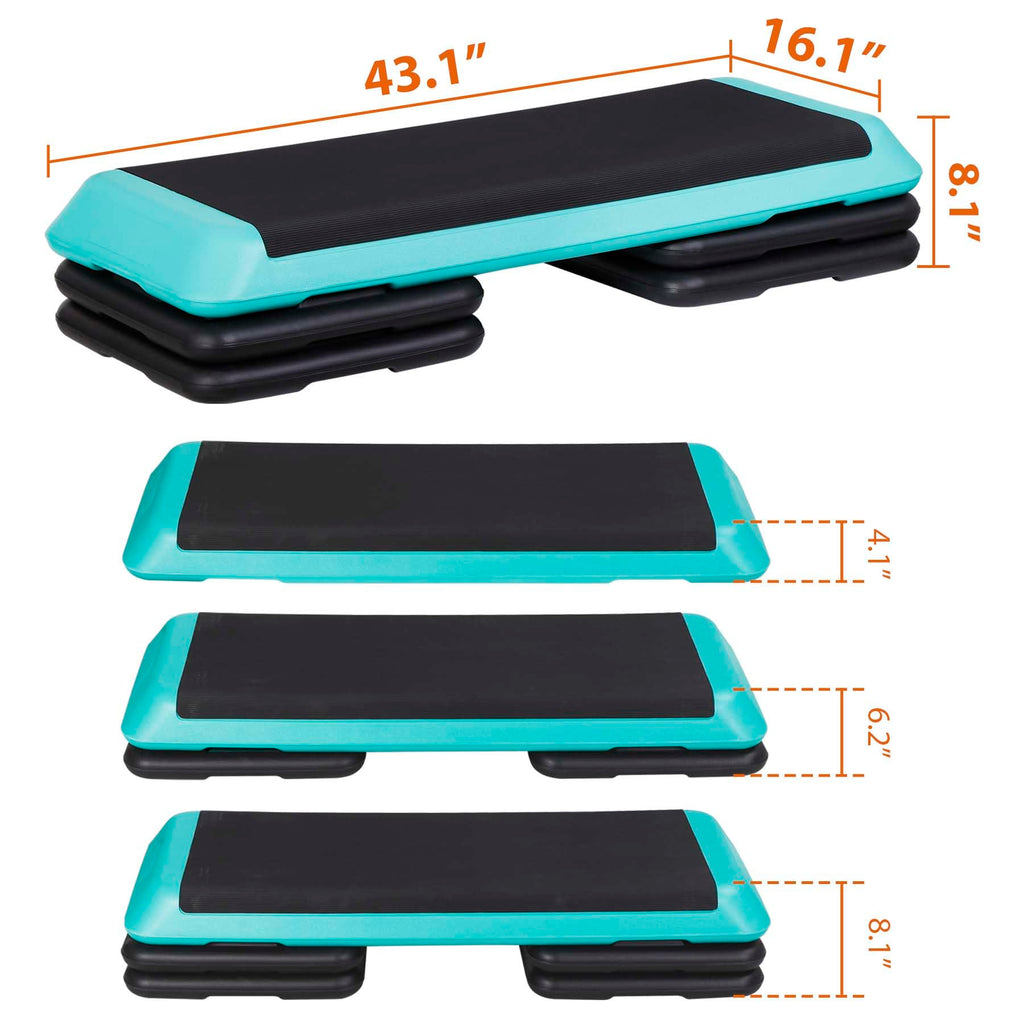 43" Adjustable Aerobic Stepper Bench with Risers W190200