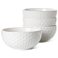 Ceramic Soup Bowl Set, 42 OZ, 7 Inch, Set of 4, Arctic White P8588