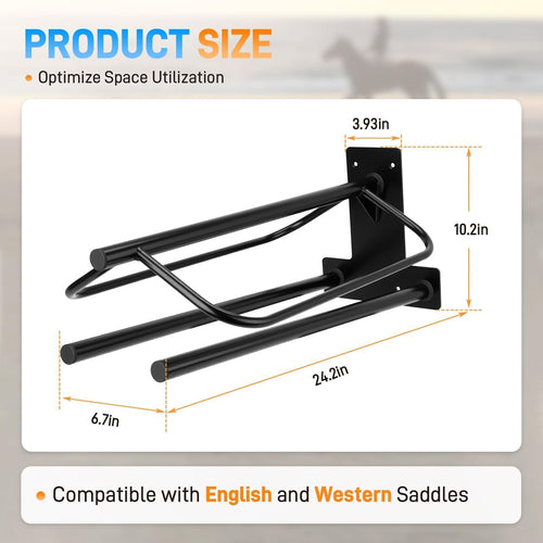 2 Pack Wall Mounted Saddle Rack with Double Pad Bar O915