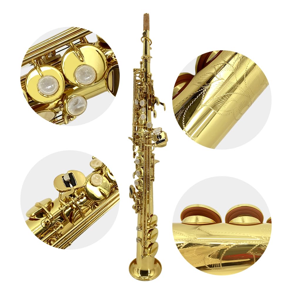 Straight Soprano Saxophone with Case, Mouthpiece, Neck Strap & Accessories K3412