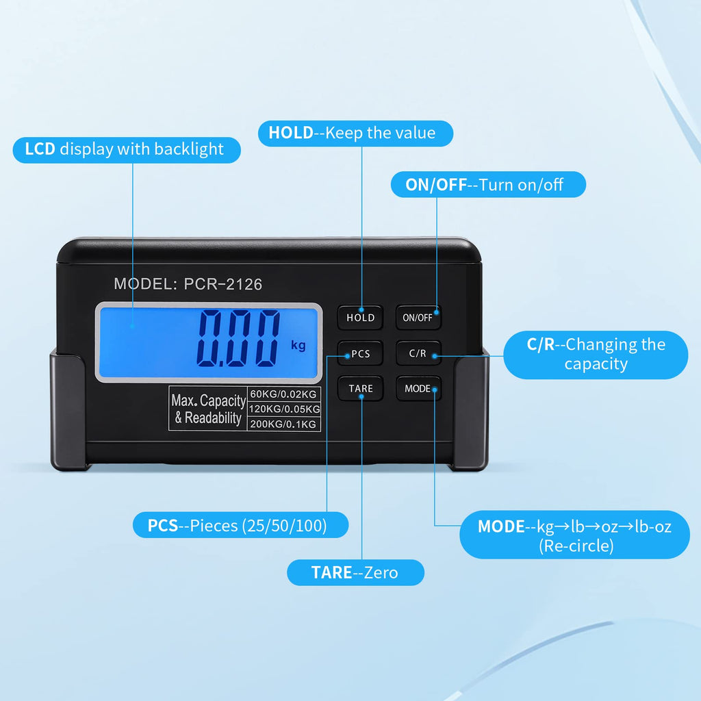 Heavy Duty Digital Livestock Scale with LCD Display E7006