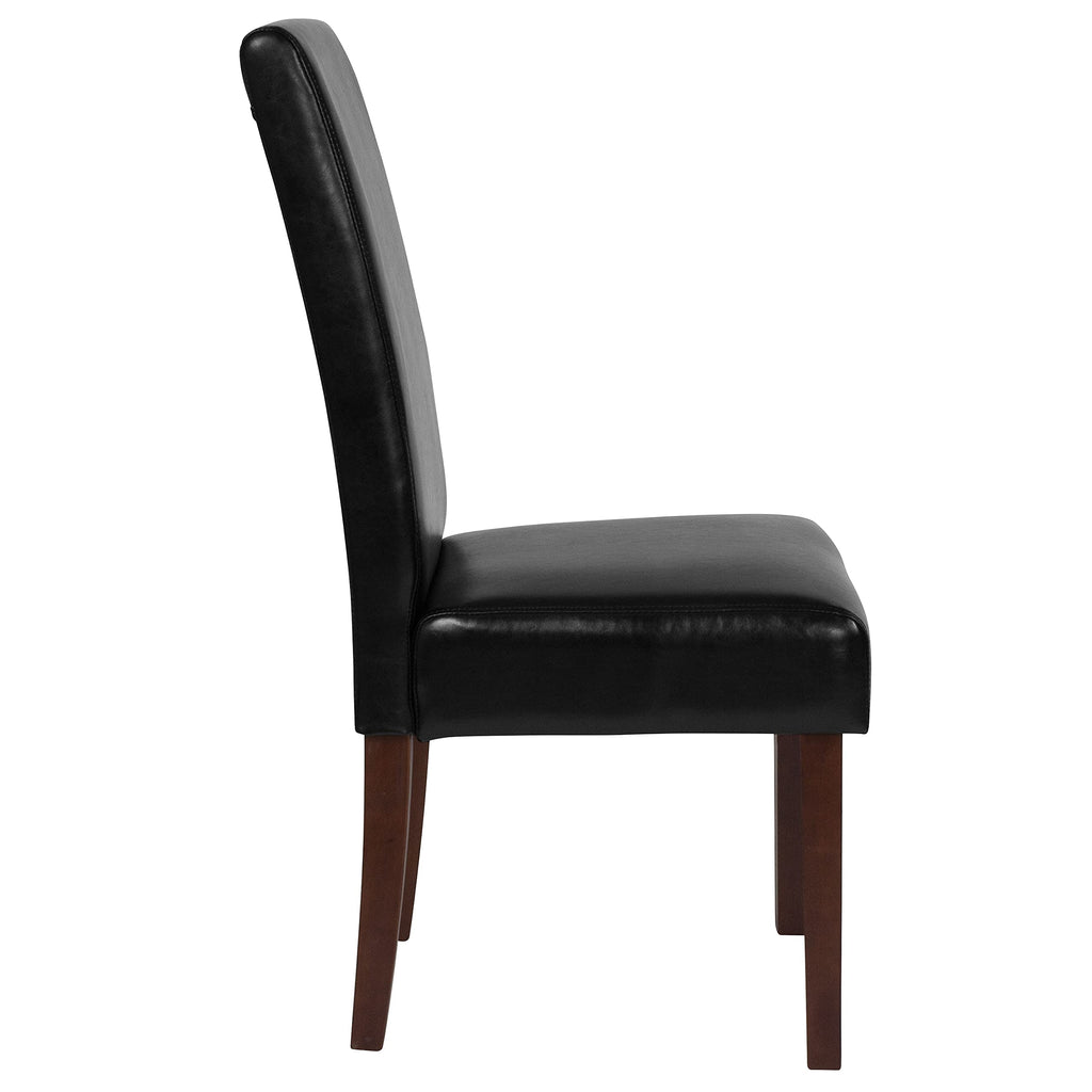 Black Faux Leather Parsons Chair 6-Pack J156
