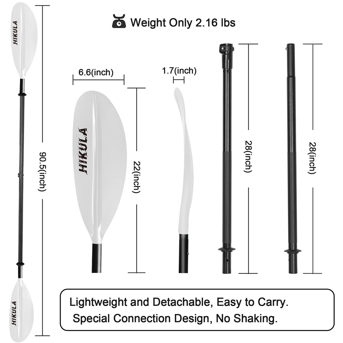 4 Piece Aluminum PP Floating Kayak Paddle X877