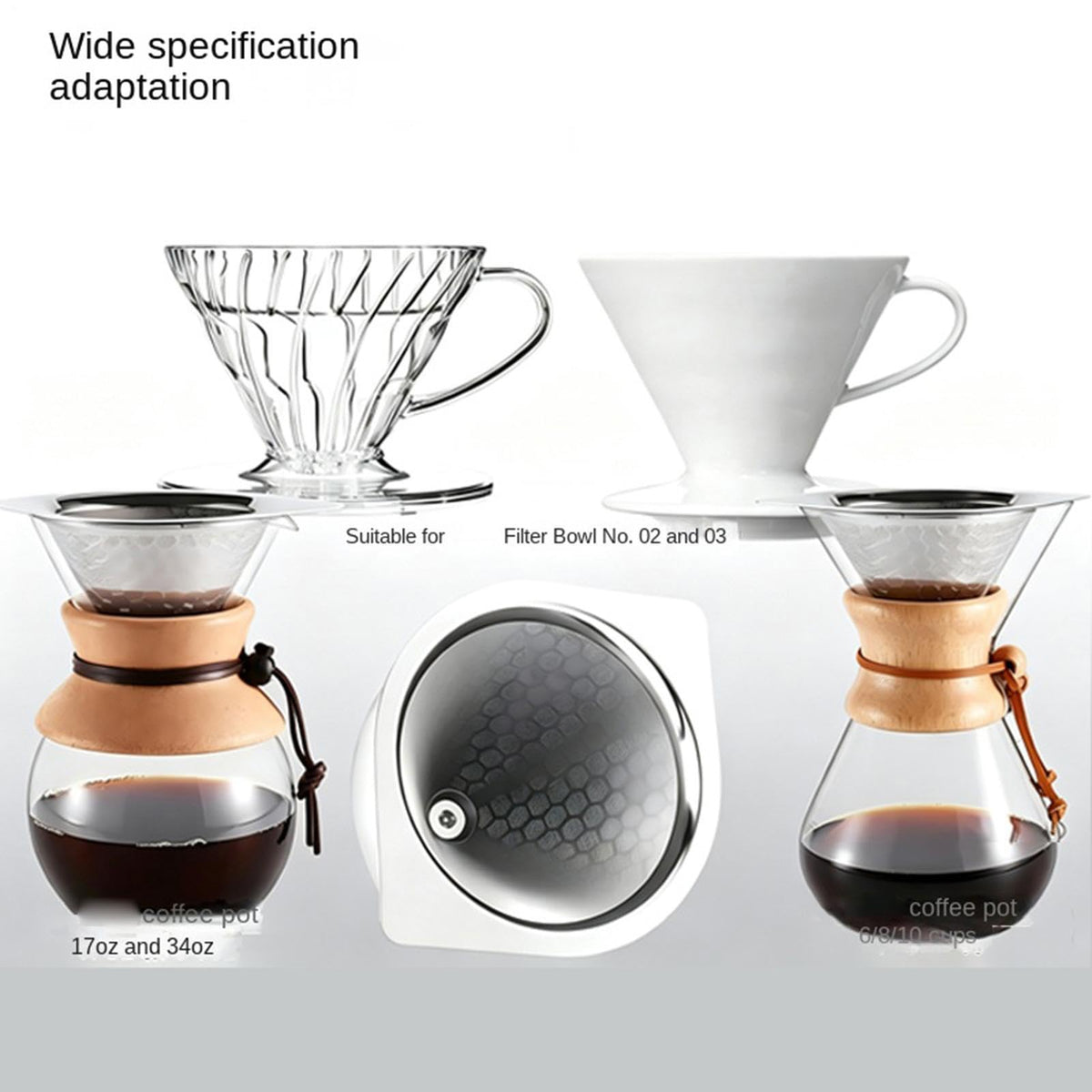 Stainless Steel Fine Mesh Drip Coffee Filter Q1566