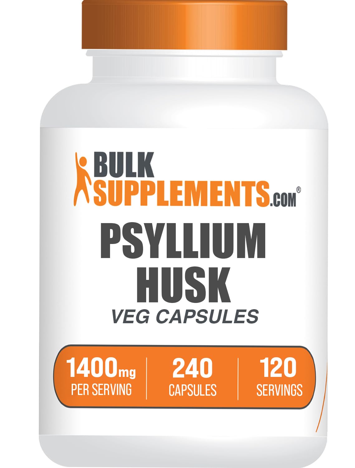 Psyllium Husk Fiber Capsules Vegan Gluten Free 240 Veg Capsules E891861