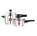 Stainless Steel Pressure Cooker Combo with Induction Base, Outer Lid 2 Liter and 3 Liter V7844