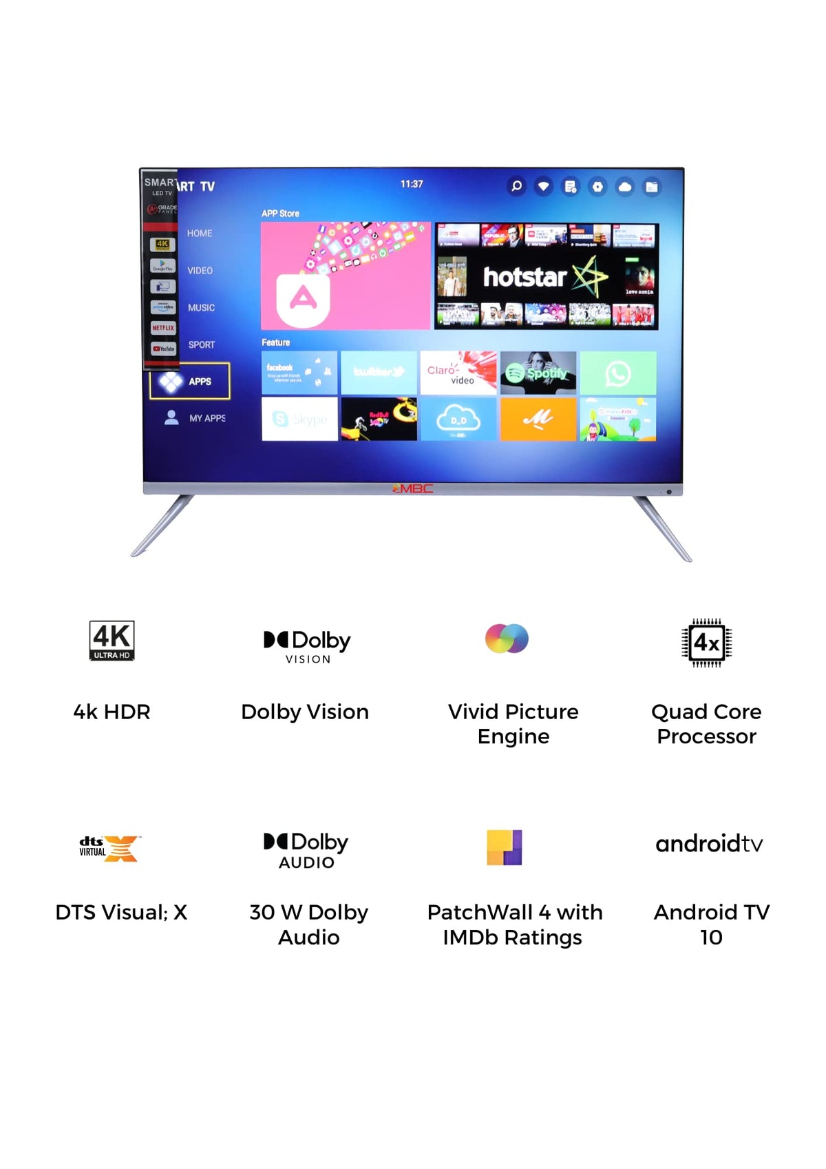 55 inches HD Smart LED TV H387