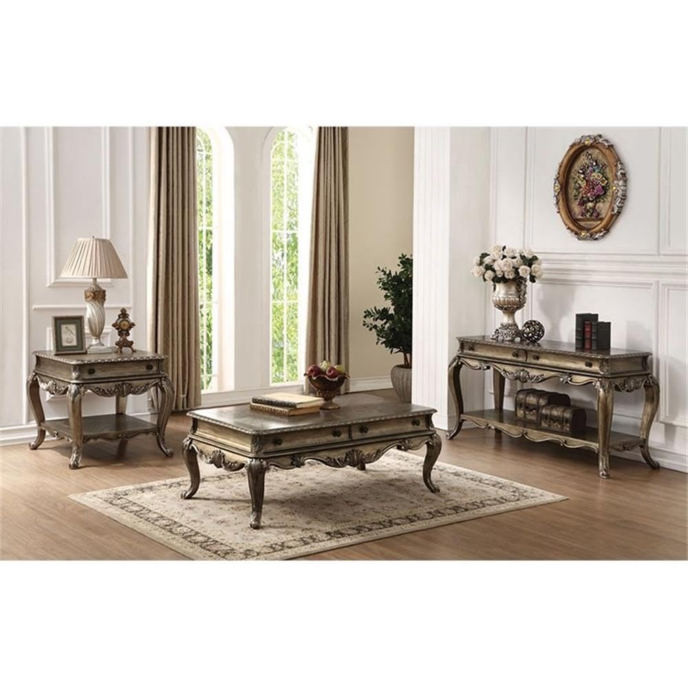 Contemporary 2 Drawer Console Table with Shelf Storage V595