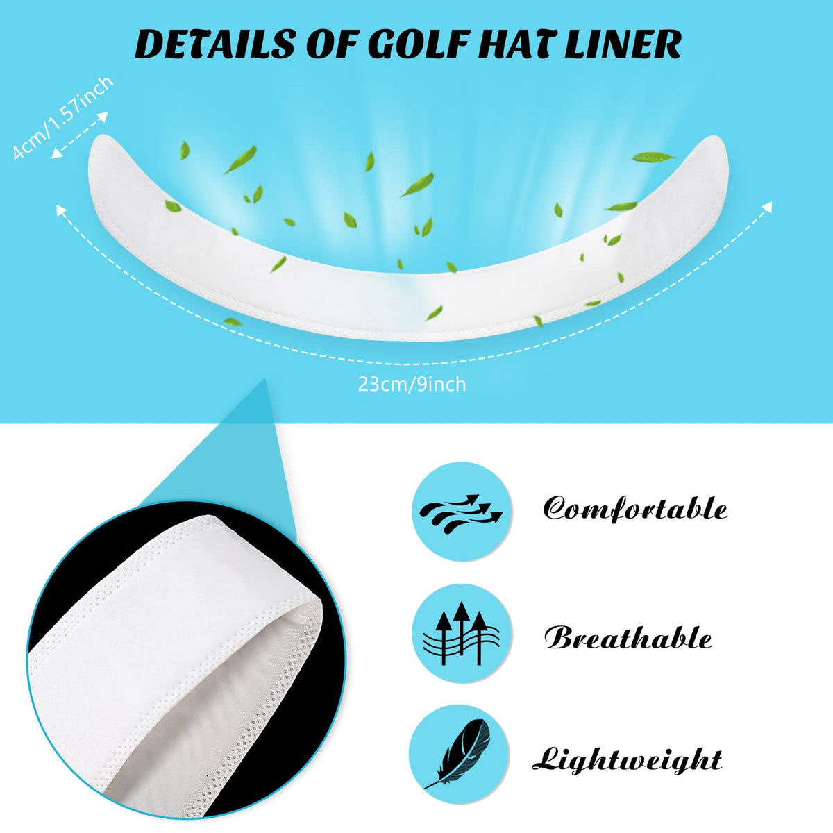 30 Pcs Disposable Hat Sweat Liner V620