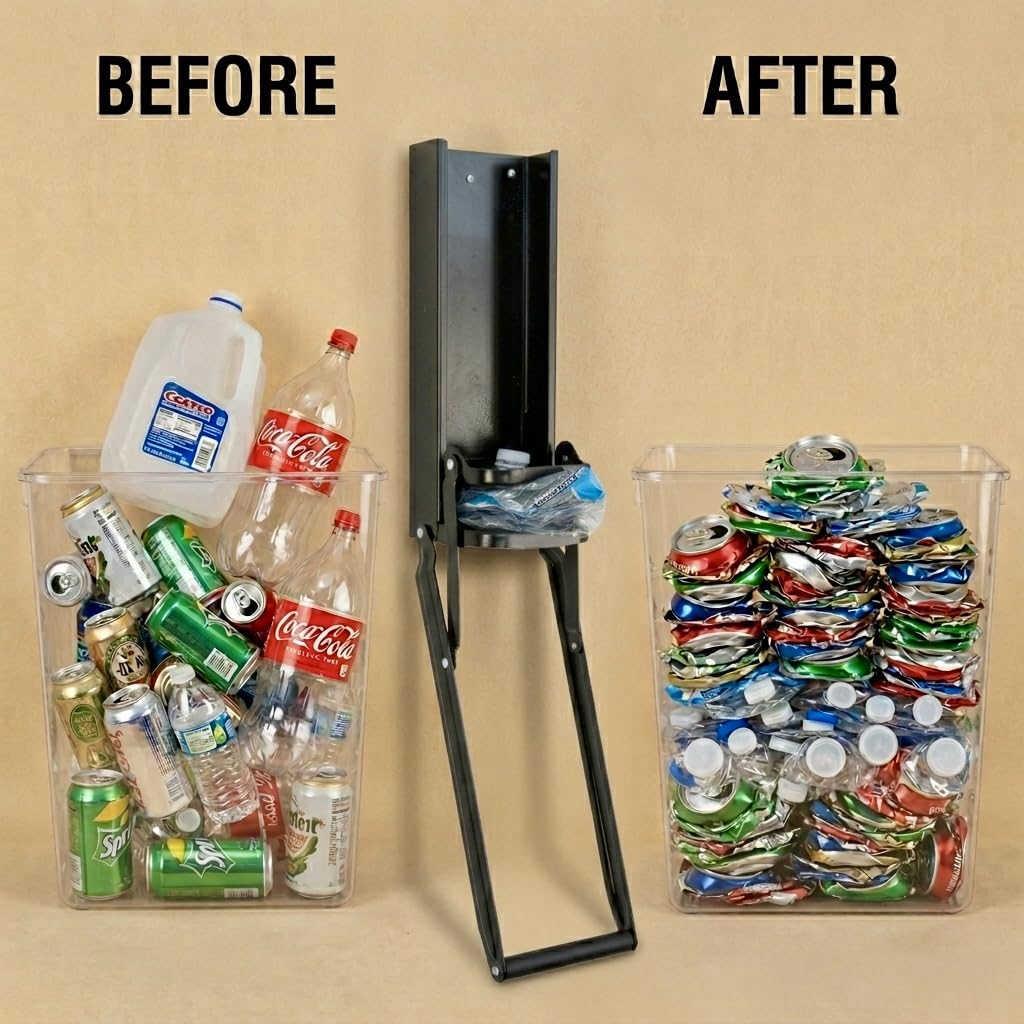 Heavy Duty Metal Can Crusher Bottle Crusher, Wall Mounted, Black W650062