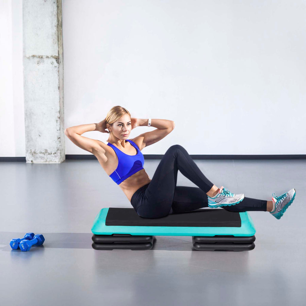 43" Adjustable Aerobic Stepper Bench with Risers W190200
