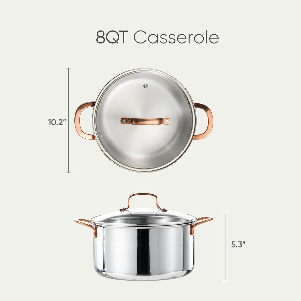 8 Qt Tri-Ply Stainless Steel Stockpot with Lid Z793490
