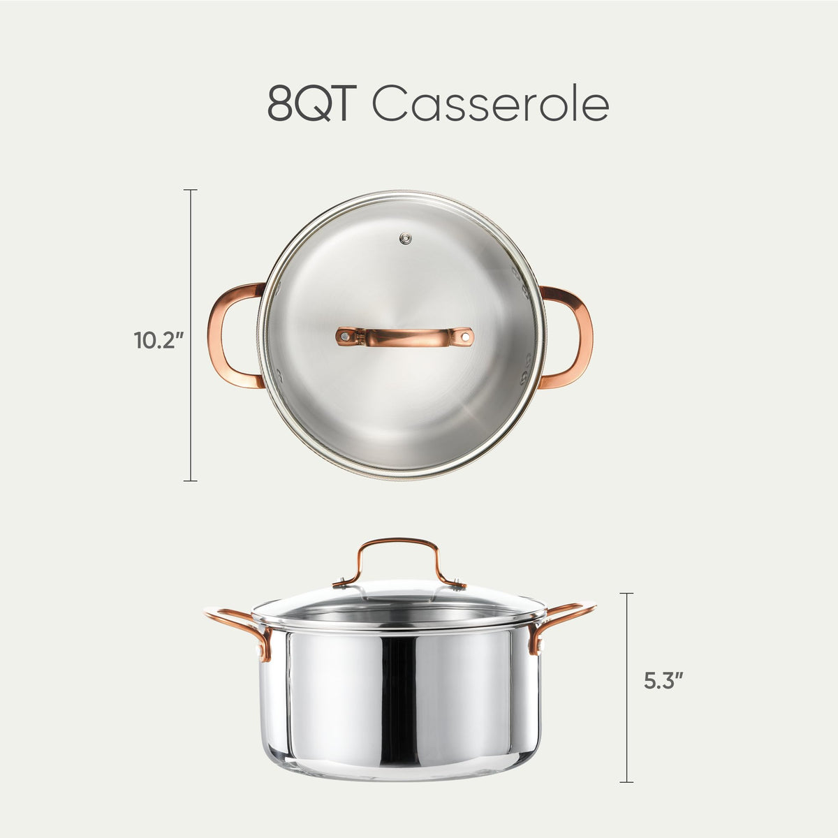 8 Qt Tri-Ply Stainless Steel Stockpot with Lid Z793490