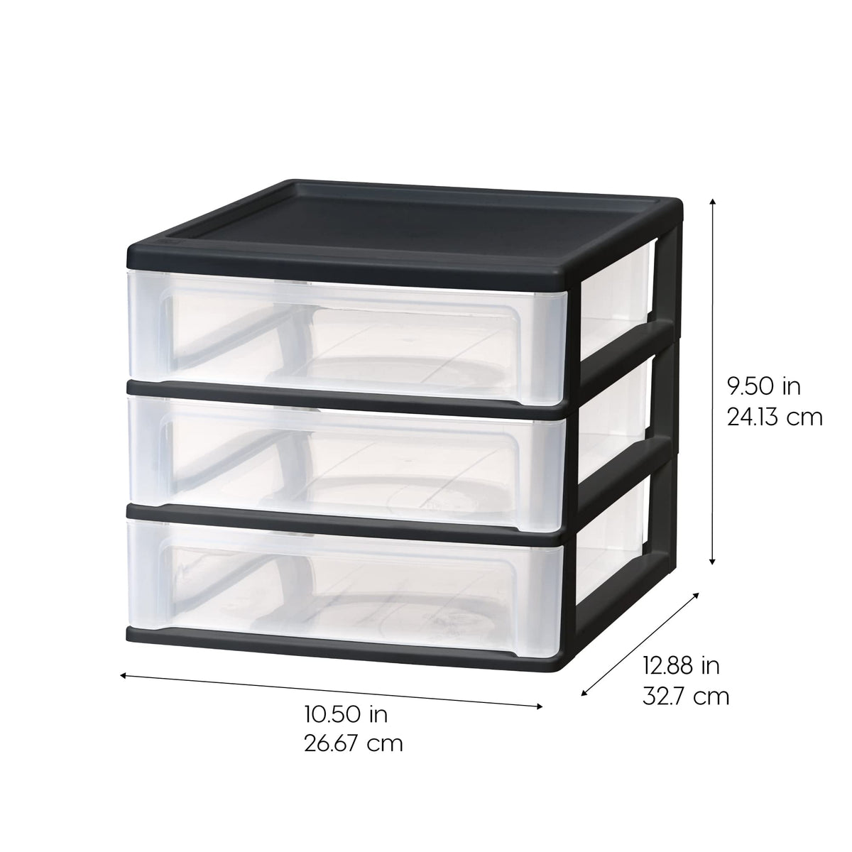Black 3-Drawer Plastic Desktop Organizer I19495