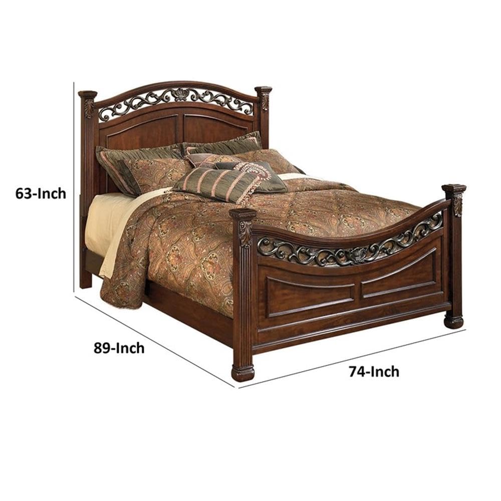 California King Bed with High Profile Headboard and Footboard M54104