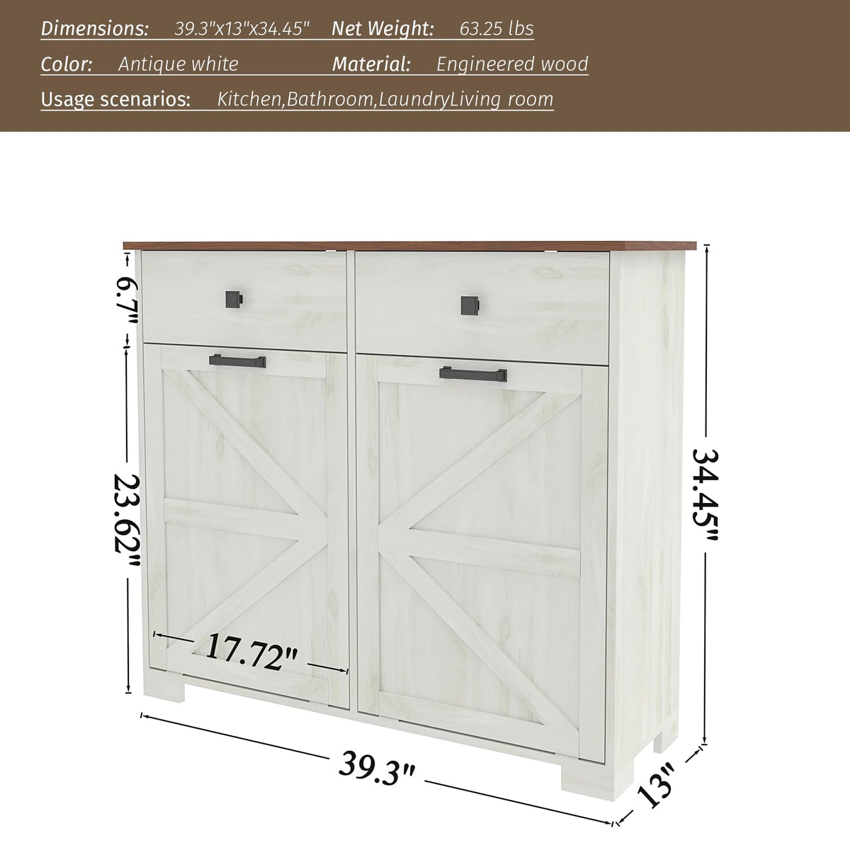 20 Gallon Tilt Out Trash Cabinet T1036