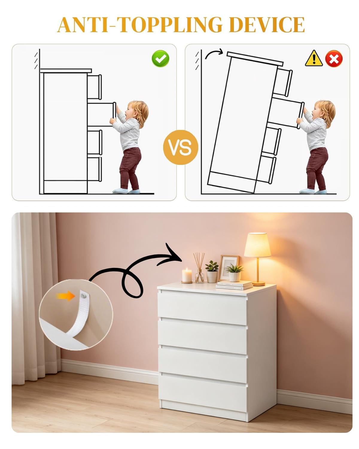 White 4 Drawer Dresser P1593