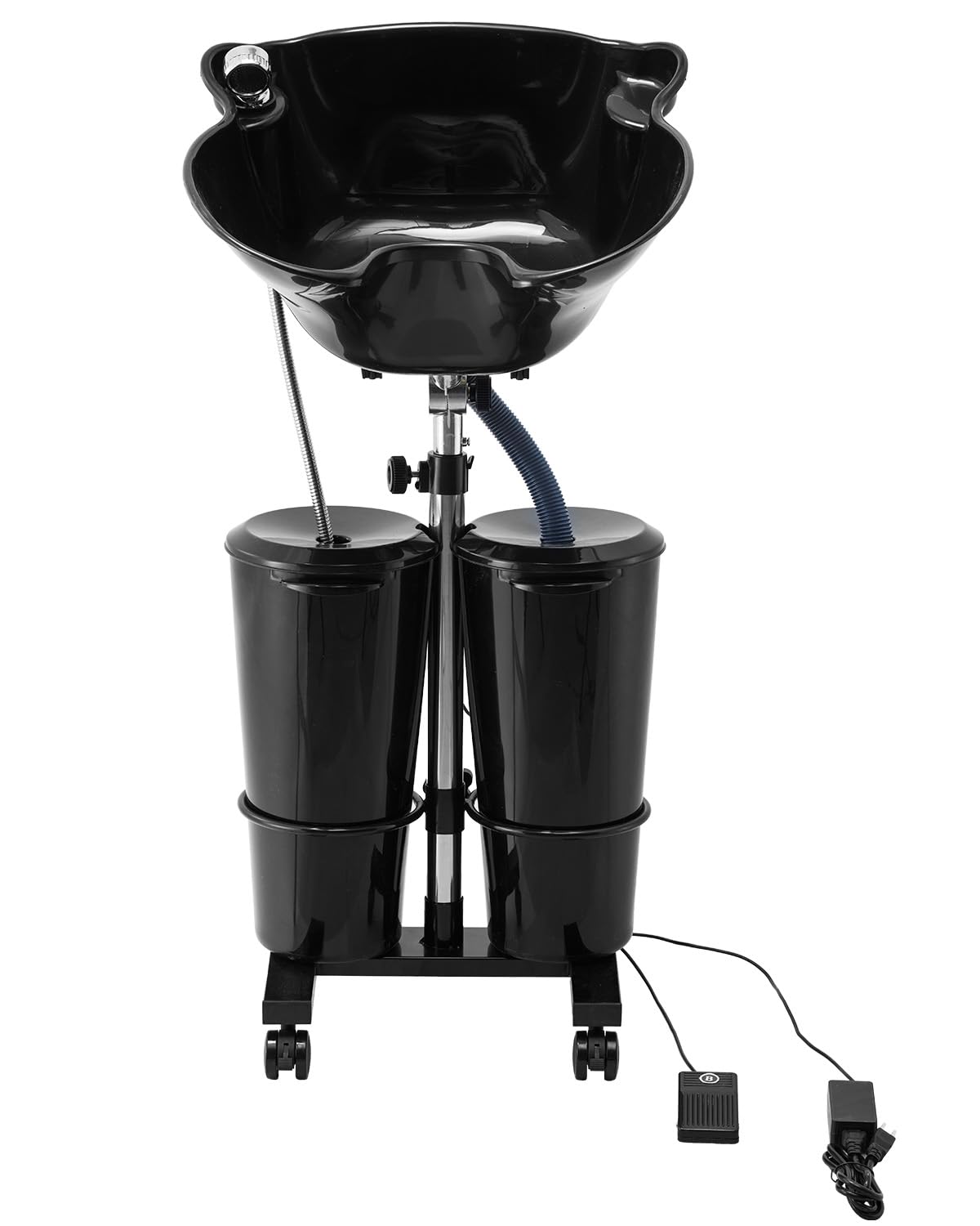 Portable Shampoo Bowl with Electric Pump, 2 Buckets, Black A679469