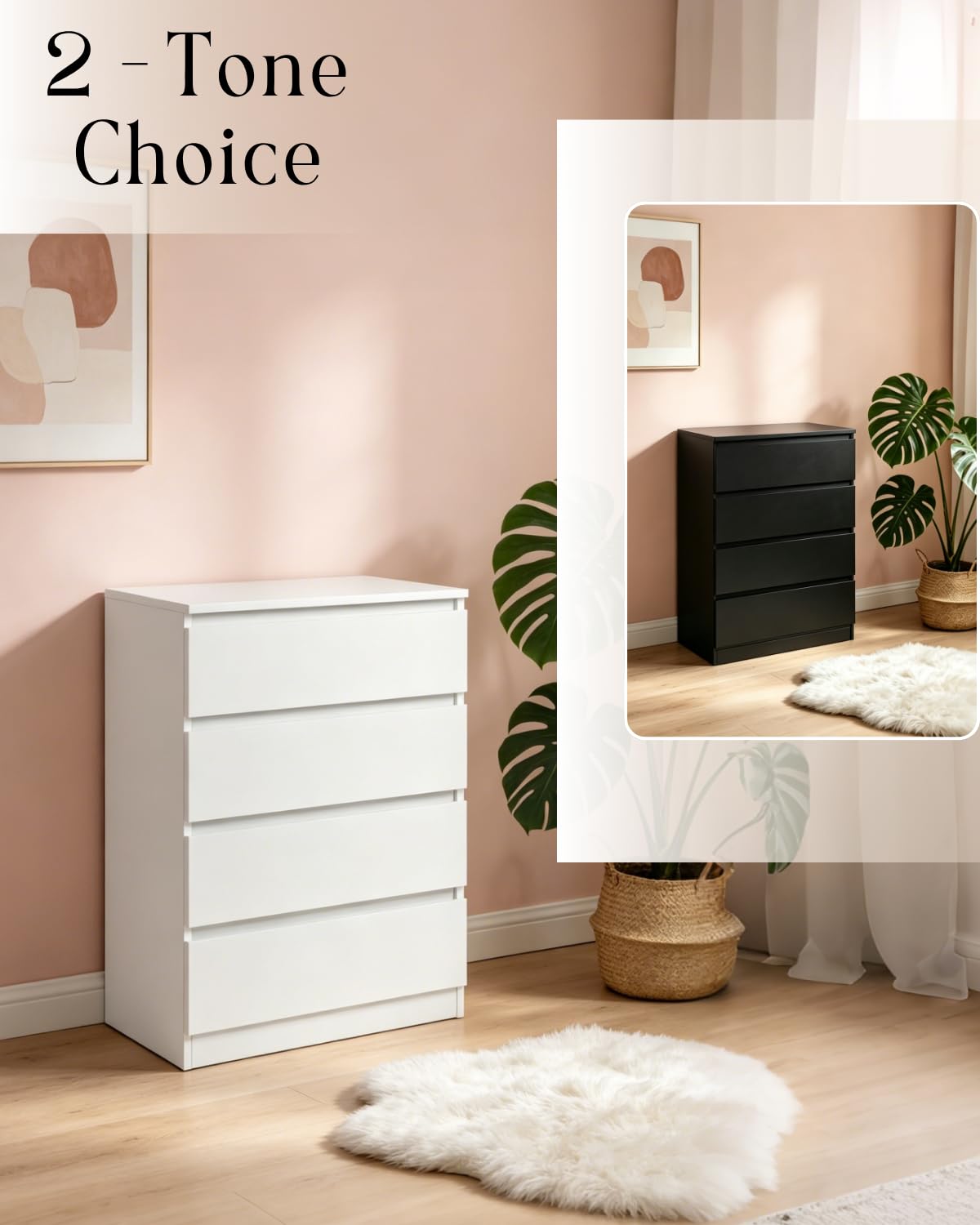 White 4 Drawer Dresser P1593