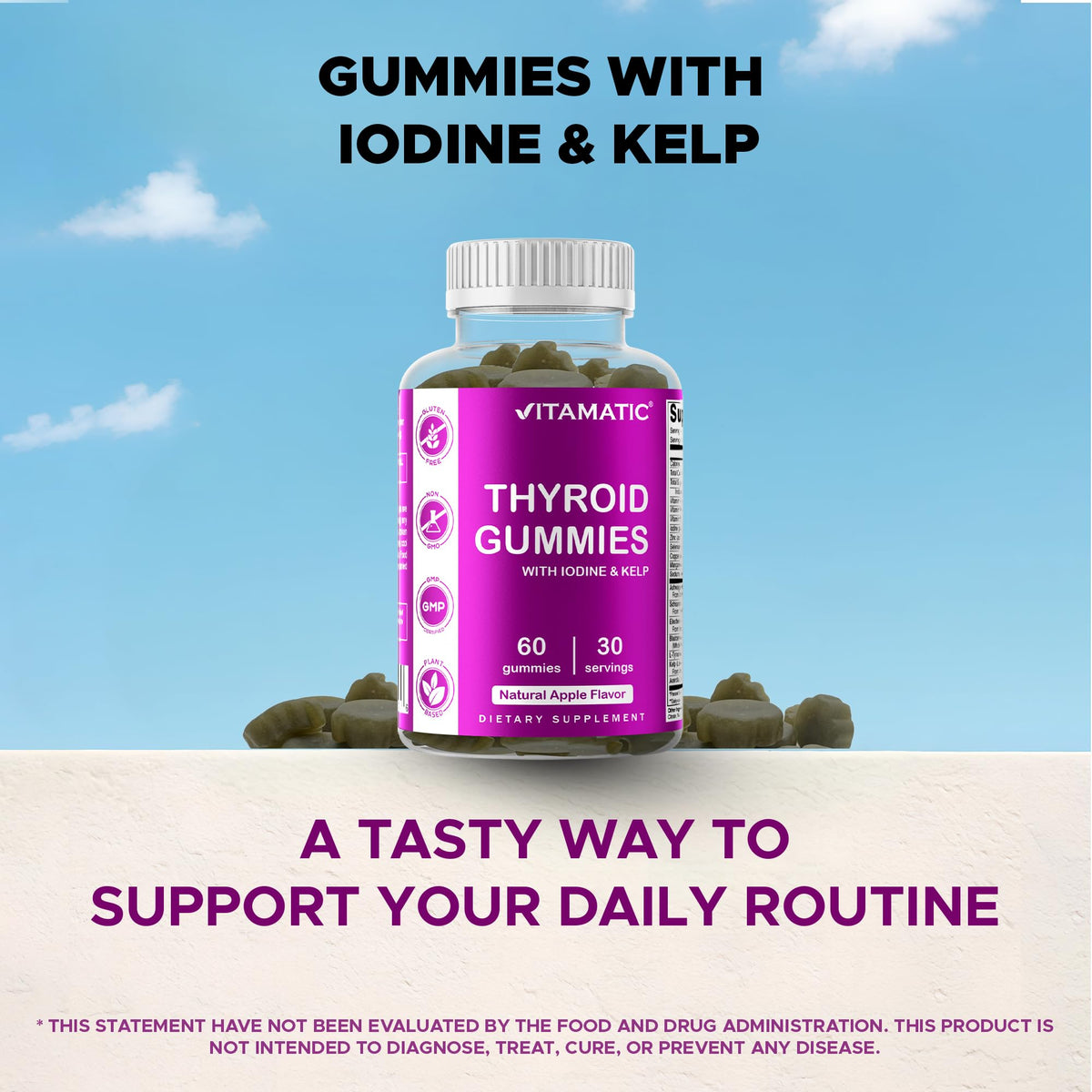 Thyroid Gummies with Iodine & Kelp, 60 Gummies A762367