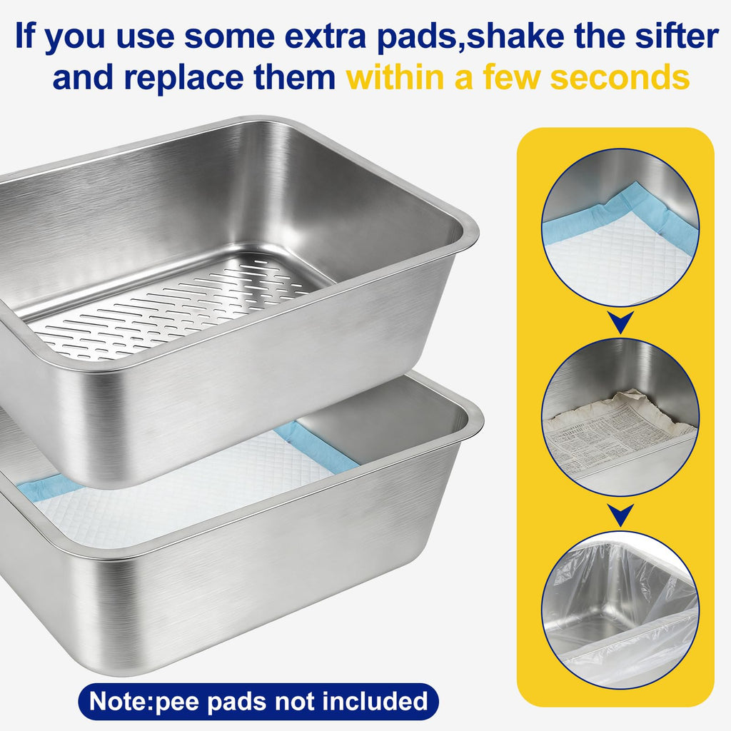 Stainless Steel Sifting Litter Box with Sifter J99951