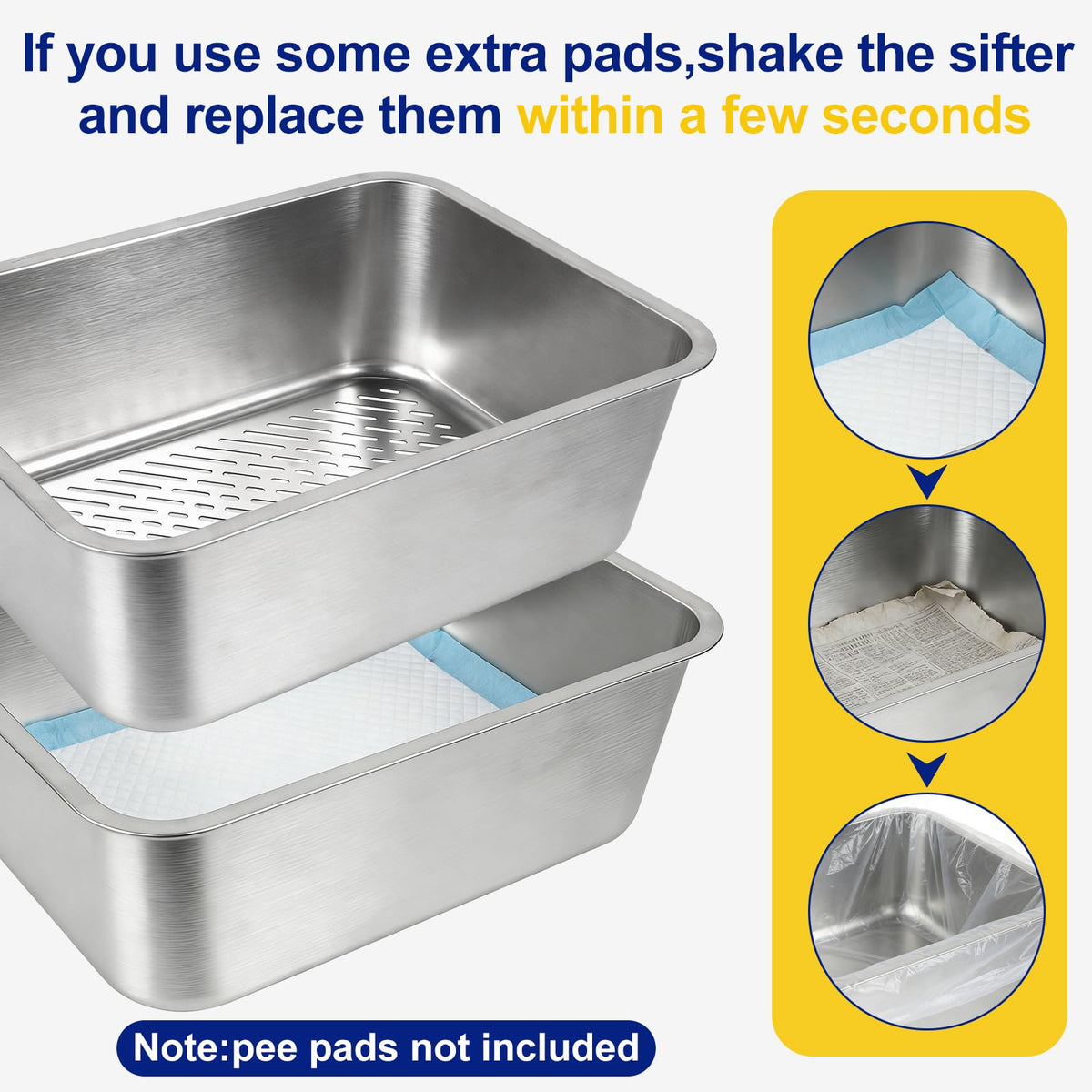 Stainless Steel Sifting Litter Box with Sifter J99951