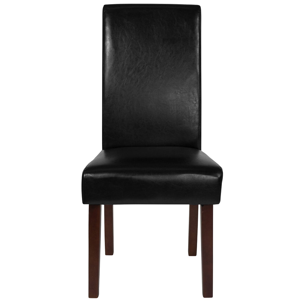 Black Faux Leather Parsons Chair 6-Pack J156