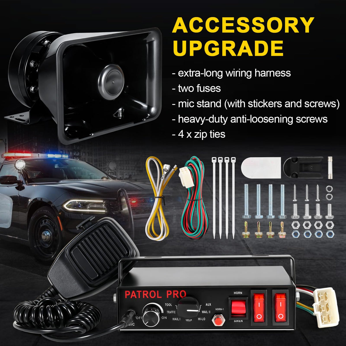 Police Siren PA System with Handheld Mic P41424