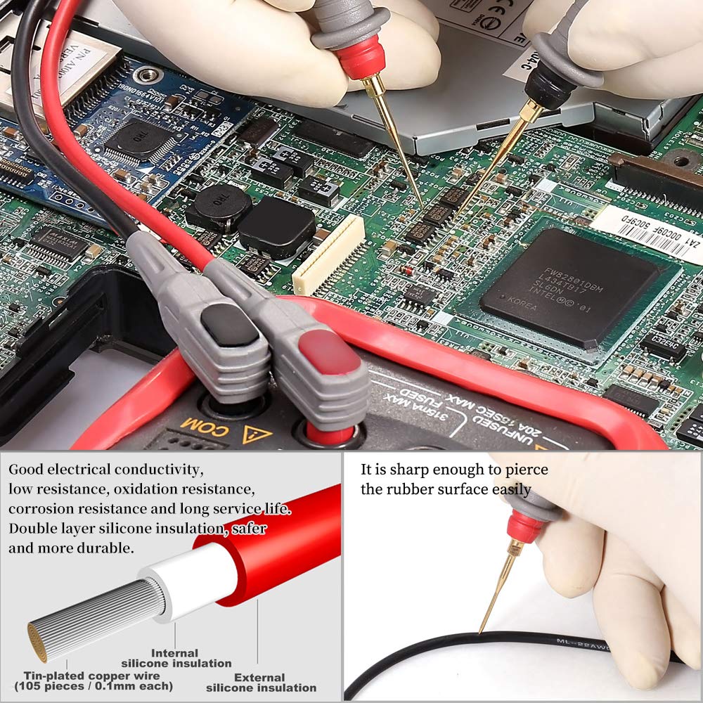 25-Piece Multimeter Leads Kit with Probes, Alligator Clips, Test Hooks and Back Probe Pins P93240