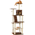70 inch Tall Multi-Level Cat Tree with Scratching Posts, Perches, Hammock & Pad X555619