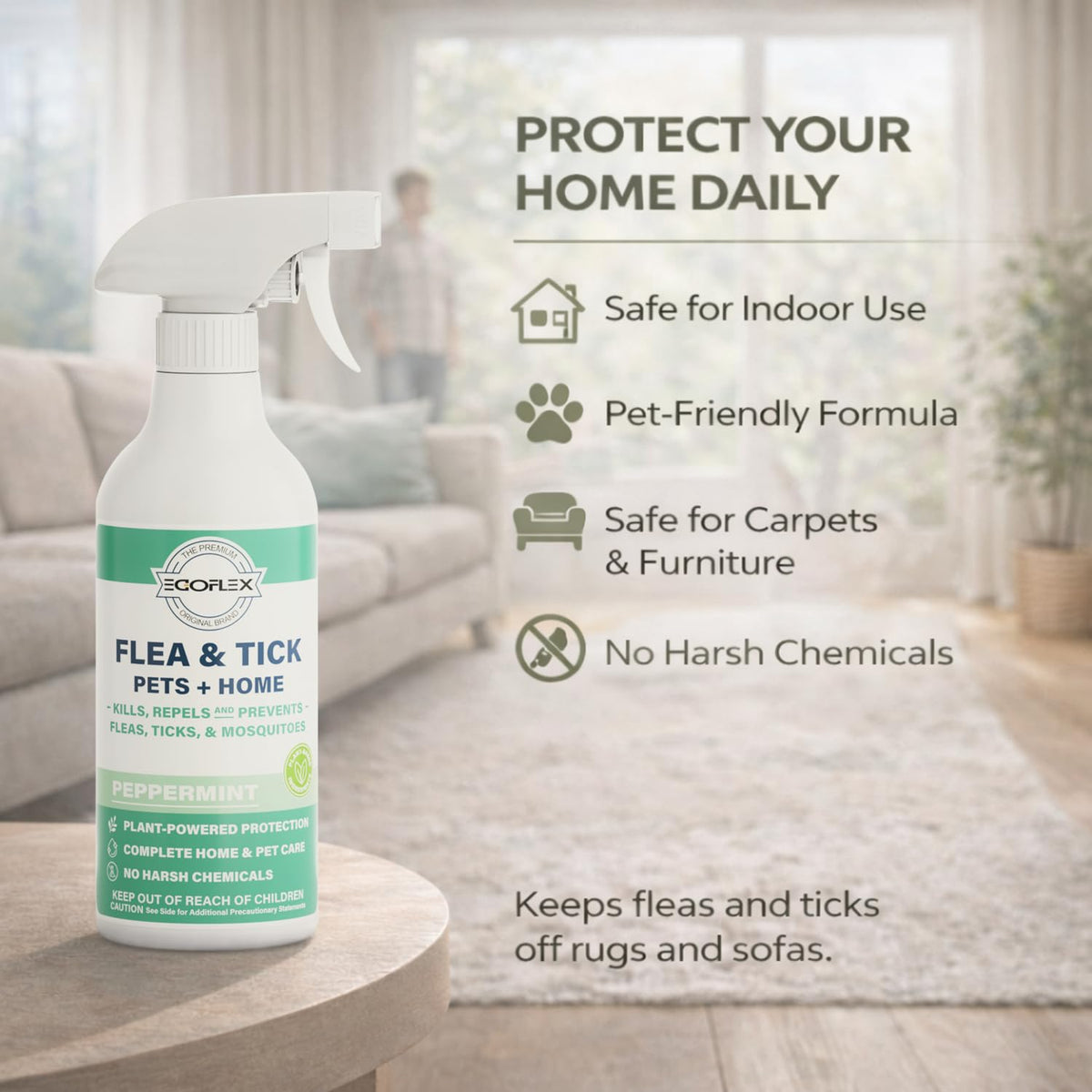 Plant-Based Flea Spray with Peppermint Scent 16oz M874