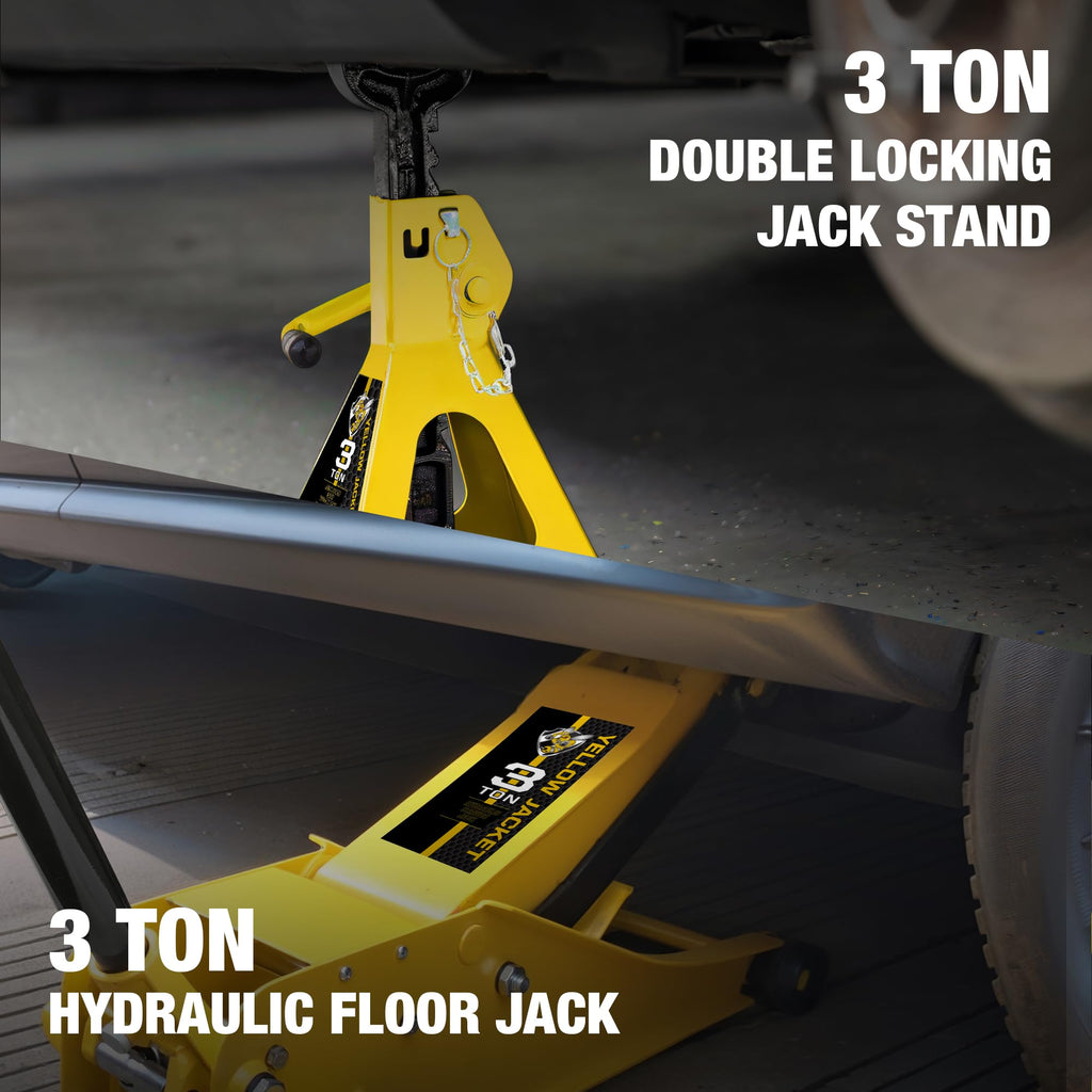 3 Ton Low Profile Hydraulic Floor Jack with Jack Stands M5691